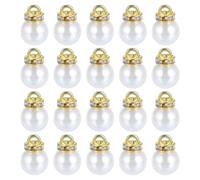 sourcing map 100 ciondoli con perle finte, 12 mm, con perline di cristallo e strass, per realizzare bracciali, orecchini, collane artigianali (oro)