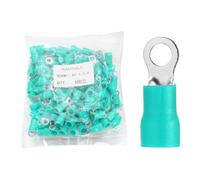 sourcing map 100 connettori ad anello per terminali in rame stagnato isolati, 20,3 cm, terminali a crimpare calibro 12-10, per progetti chimici industriali elettrici, colore verde