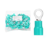 sourcing map 100 connettori ad anello per terminali in rame stagnato isolati, 20,3 cm, terminali a crimpare calibro 16-14 per progetti chimici industriali elettrici, colore verde