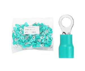 sourcing map 100 connettori ad anello per terminali in rame stagnato isolati, 20,3 cm, terminali a crimpare calibro 16-14 per progetti chimici industriali elettrici, colore verde