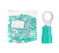 sourcing map 100 connettori ad anello per terminali in rame stagnato isolati, terminali a crimpare calibro 12-10 per progetti chimici industriali elettrici, colore verde