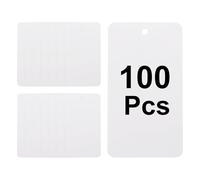 sourcing map 100 etichette bianche in plastica per spedizioni, 8,9 x 5,1 cm, impermeabili, scrivibili, vuote, perforate, per contrassegnare valvole, regali, bagagli, garage, inventario