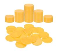 sourcing map 100 fiches da poker in plastica, 3,8 cm, contatori di apprendimento, contatori, dischi, marcatori, token di gioco opachi, per gioco, matematica, conteggio, giallo chiaro