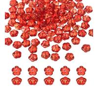 sourcing map 100 perline in vetro, 6 mm x 10 mm, a forma di zucca, distanziatori sfusi per braccialetti sfusi per orecchini del Ringraziamento, Halloween, creazione di gioielli, artigianato fai da te