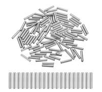 sourcing map 100 perni cilindrici in acciaio, 1,5 mm x 10 mm, perni cilindrici per mensole, elementi di fissaggio, picchetti in metallo, tolleranza +/- 0,02 mm, tonalità argento