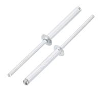 sourcing map 100 rivetti ciechi in alluminio da 0,3 x 2,5 cm, con impugnatura in alluminio e mandrino in acciaio, rivetti a testa a cupola, per metallo, mobili, automobili, argento