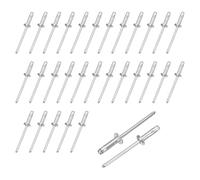 sourcing map 100 rivetti in alluminio con impugnatura grande, 5/32 "x 5/8", rivetti ciechi con testa multi-grip per riparazioni automobilistiche, kayak, barche, edifici e contenitori