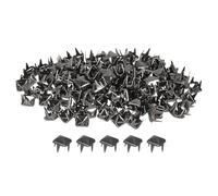 sourcing map 100 rivetti piramidali per abbigliamento, 4 mm, 4 ganasce, borchie a piramide in metallo nero, per artigianato, punk, rock, per abbigliamento, borse, scarpe in pelle