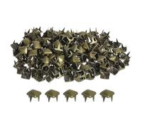 sourcing map 100 rivetti piramidali per abbigliamento, rivetti quadrati a 4 ganasce da 5 mm, borchie a piramide in metallo bronzo, per artigianato, punk, rock, per abbigliamento, borse, scarpe in