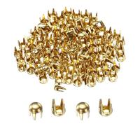 sourcing map 100 rivetti rotondi a cupola, 2 mm, in rame, a 4 griffe, borchie in metallo, punk, rock, per artigianato in pelle, vestiti, cinture, borse, scarpe, bracciali, accessori, colore: oro