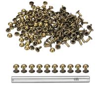 sourcing map 100 rivetti rotondi a cupola, 5 mm, per pelle, punk, decorazione per pelle, con perforatore, per abbigliamento, cinture, borse, scarpe, colore bronzo