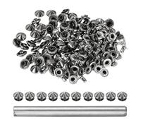 sourcing map 100 rivetti rotondi da 9 mm, per pelle, punk, decorazione con foro, per nail head, abbigliamento, cinture, borse, scarpe, colore grigio