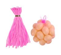 sourcing map 100 sacchetti a rete riutilizzabili, 30 cm, rete in nylon con chiusure ad anello, sacchetti elastici per la cova delle uova per conservare frutta e verdura, rosa