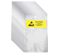 sourcing map 100 sacchetti antistatici da 7,9 x 13,5 cm, apertura superiore con foro ESD, con etichette per hard disk HDD, SSD, dispositivi elettronici, schede madri, argento