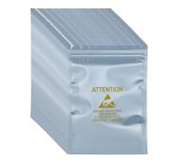 sourcing map 100 sacchetti antistatici richiudibili da 13 x 19 cm, con etichette per hard disk HDD, SSD, dispositivi elettronici, schede madri, grigio argento