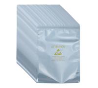 sourcing map 100 sacchetti antistatici richiudibili da 16 x 23,1 cm, con etichette per hard disk, HDD, SSD, dispositivi elettronici, schede madri, grigio argento