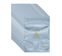 sourcing map 100 sacchetti antistatici richiudibili da 9,9 x 15 cm, con etichette per hard disk, HDD, SSD, dispositivi elettronici, schede madri, grigio argento