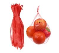 sourcing map 100 sacchetti riutilizzabili in rete, lavabili da 30 cm, riutilizzabili, per la spesa, per frutta, verdura fresca, frutti di mare, rosso, Rosso, 30 cm, Borse