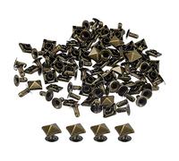 sourcing map 100 set di rivetti a punta, 7 mm piramide rapida rivetto borchie quadrate punk, decorazione in pelle per abbigliamento, cinture, borse, scarpe, colore bronzo