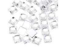 sourcing map 100 strass acrilici con retro piatto, 8 mm, pietre preziose artificiali quadrate per artigianato, pittura del viso, costumi e gioielli, colore: bianco