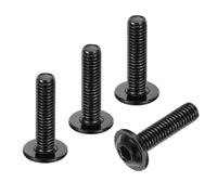sourcing map 100 viti a testa bombata flangiata M3 da 0,5 x 12 mm, in acciaio inossidabile 304, viti di fissaggio a bussola completamente filettate, nere