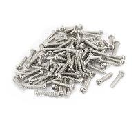 sourcing map - 100 viti autofilettanti a testa tonda Phillips in acciaio INOX, M2 x 10 mm