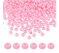 sourcing map 1000 perline pony rosa chiaro, 6 x 9 mm, in plastica acrilica, per collane, portachiavi, gioielli, orecchini, trecce per capelli