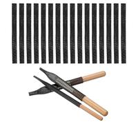 sourcing map 100Pcs Protezione Pennello Trucco, 12cm PE Plastica Mesh Sleeve Cover, Nero