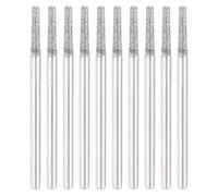 sourcing map 10pcs 80 Grane Diamante Sega A Tazza Testa Cilindrica Grinding Drill Bits 1.8mm Testa Cilindro Intaglio Foro Strumenti con 2.35mm (3/32") Gambo per Gemme Vetro Agata Giada Smeraldo