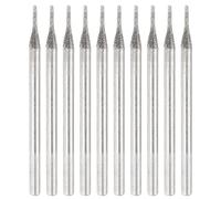 sourcing map 10pcs 80 Grane Diamante Sega A Tazza Testa Cilindrica Macinazione Punte Da Trapano 0.8mm Testa Cilindro Intaglio Foro Strumenti con 2.35mm (3/32") Gambo per Gemme Vetro Agata Giada