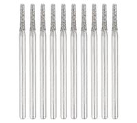 sourcing map 10pcs 80 Grane Diamante Sega A Tazza Testa Cilindrica Rettifica Punte da Trapano Testa Cilindro 1,5 mm Intaglio Utensili per Foro di Foratura con Gambo 2.35mm (3/32") per Gemme Vetro