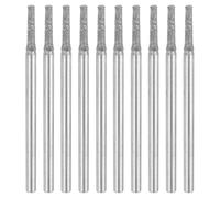 sourcing map 10pcs 80 Grane Diamante Sega A Tazza Testa Cilindrica Rettifica Punte da Trapano Testa Cilindro 1,6 mm Intaglio Utensili per Foro di Foratura con Gambo 2.35mm (3/32") per Gemme Vetro