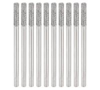 sourcing map 10pcs 80 Grane Diamante Sega A Tazza Testa Cilindrica Rettifica Punte da Trapano Testa Cilindrica 2,5 mm Testa Cilindro Intaglio Foro Strumenti con 2.35mm (3/32") Gambo per Gemme Vetro