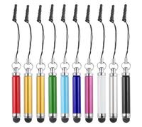 sourcing map 10pcs Metallic Stylus Pen retrattile lega di alluminio mini penne capacitive per tutti i dispositivi touch screen universali