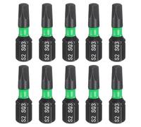 sourcing map 10pcs SQ3 Square Cacciavite Bit 1/4 "Hex Shank 25mm/1" Lunghezza S2 Acciaio Magnetico 4 Point Testa Cacciavite Punte per Elettrico Manuale Cacciaviti Riparazione di Precisione