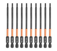 sourcing map 10pcs T10 Torx Testa Cacciavite Bit 4 "(100mm) Lungo 1/4 "Hex Shank Magnetico Nessun Foro A Prova di Manomissione 6 Point Star Screw Driver Drill Bit Fosfato S2 Acciaio Utensili Elettrici