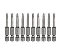 sourcing map 10pcs T15 Torx Testa Cacciavite Bit 1/4 "Hex Shank 2" (50mm) Lungo Magnetico No Hole Tip Tamper Proof 6 Point Star Screw Driver Drill Bit S2 Acciaio Industriale Potenza Cacciaviti