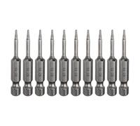 sourcing map 10pcs T5 Torx Testa Cacciavite Bit 1/4 "Hex Shank 2" (50mm) Lungo Magnetico No Hole Tip Tamper Proof 6 Point Star Screw Driver Drill Bit S2 Acciaio Industriale Potenza Cacciaviti