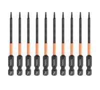 sourcing map 10pcs T6 Torx Testa Cacciavite Bit 4 "(100mm) Lungo 1/4 "Hex Shank Magnetico Nessun Foro A Prova di Manomissione 6 Point Star Screw Driver Drill Bit Fosfato S2 Acciaio Utensili Elettrici