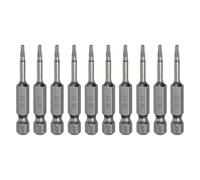 sourcing map 10pcs T7 Torx Testa Cacciavite Bit 1/4 "Hex Shank 2" (50mm) Lungo Magnetico No Hole Tip Tamper Proof 6 Point Star Screw Driver Drill Bit S2 Acciaio Industriale Potenza Cacciaviti