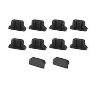 sourcing map 10pz Silicone Micro USB Cappuccio Porta Coperchio Anti Protezione Antipolvere Protezione 6.5mmx2.3mm Nero