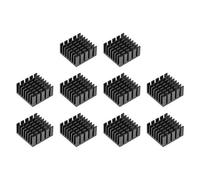 sourcing map 10x20x20mm Alluminio Nero Dissipatore Termico Adesivo Pad di Raffreddamento per Stampanti 3D 10 Pz