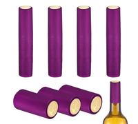 sourcing map 110 capsule termorestringenti in PVC, 1,2 x 2,4 capsule per bottiglie di vino termoretraibili tappi per bottiglie di vino cantine e cucina di casa, uva dorata/viola rosso
