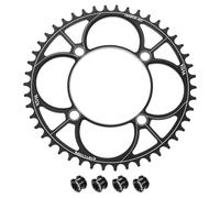 sourcing map 110BCD - Corona per bicicletta, 46 denti, 7/8/9/10/11 velocità, diametro 191,78 mm, rotonda, in alluminio, a denti stretti e larghi, con viti, per MTB e bici da strada, colore nero