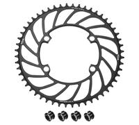 sourcing map 110BCD - Corona per bicicletta 52T, 7/8/9/10/11 velocità, diametro 216 mm, rotonda, in alluminio, a denti stretti e larghi, con viti, per MTB e bici da strada, colore nero