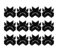 sourcing map 12 connettori in plastica per vetro, a forma di croce, morsetto da vetro a vetro per 10 mm di spessore, staffa di fissaggio senza montatura per scaffali per acquari (10 mm, nero)