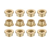 sourcing map 12 cuscinetti a manicotto flangiato, foro da 8 mm x diametro esterno 12 mm x lunghezza 8 mm, boccole autolubrificanti in bronzo sinterizzato