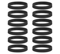 sourcing map 12 elastici in gomma siliconica antiscivolo da 10,2 cm, elastici piatti per libri, trappole, arte, carta da imballaggio, avvolgicavo, nero