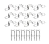 sourcing map 12 morsetti per tubi quadrati a forma di U, staffa a forma di U da 10 x 10 mm, in acciaio inossidabile 304, con testa a croce, viti autoperforanti per tubi, porte chiuse, ringhiere
