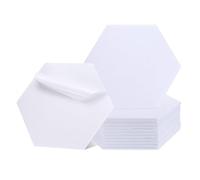 sourcing map 12 pannelli acustici autoadesivi, 30 x 26 x 0,9 cm, buona densità, imbottitura insonorizzante, pannelli fonoassorbenti esagonali, isolanti, bordi smussati (bianco)